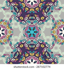 Seamless pattern ethnic style. Vintage decorative texture. Indian, arabic motive.