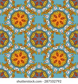 Seamless pattern ethnic style. Vintage decorative texture. Indian, arabic motive.
