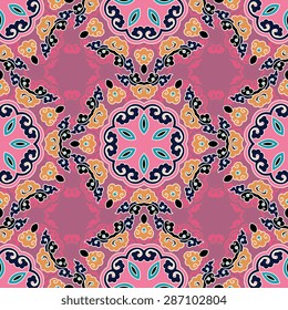 Seamless pattern ethnic style. Vintage decorative texture. Indian, arabic motive.