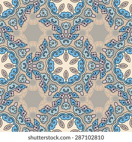Seamless pattern ethnic style. Vintage decorative texture. Indian, arabic motive.