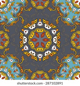 Seamless pattern ethnic style. Vintage decorative texture. Indian, arabic motive.