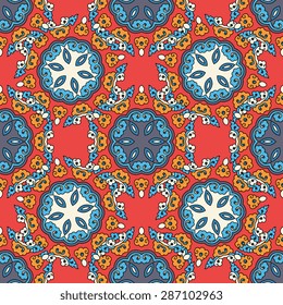 Seamless pattern ethnic style. Vintage decorative texture. Indian, arabic motive.