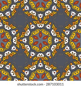 Seamless pattern ethnic style. Vintage decorative texture. Indian, arabic motive.