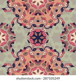 Seamless pattern ethnic style. Vintage decorative texture. Indian, arabic motive.