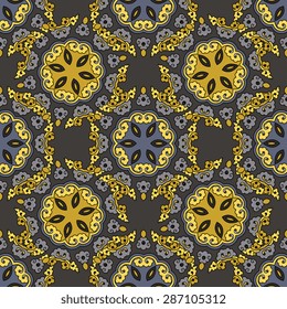 Seamless pattern ethnic style. Vintage decorative texture. Indian, arabic motive.