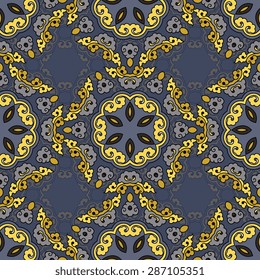 Seamless pattern ethnic style. Vintage decorative texture. Indian, arabic motive.