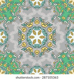 Seamless pattern ethnic style. Vintage decorative texture. Indian, arabic motive.