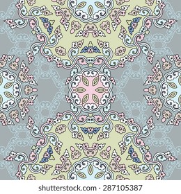 Seamless pattern ethnic style. Vintage decorative texture. Indian, arabic motive.