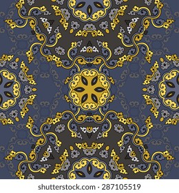 Seamless pattern ethnic style. Vintage decorative texture. Indian, arabic motive.