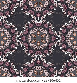 Seamless pattern ethnic style. Vintage decorative texture. Indian, arabic motive.
