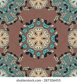 Seamless pattern ethnic style. Vintage decorative texture. Indian, arabic motive.