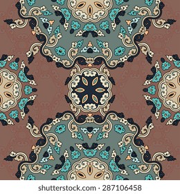 Seamless pattern ethnic style. Vintage decorative texture. Indian, arabic motive.