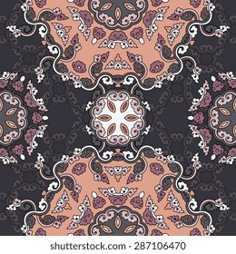 Seamless pattern ethnic style. Vintage decorative texture. Indian, arabic motive.
