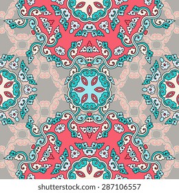 Seamless pattern ethnic style. Vintage decorative texture. Indian, arabic motive.