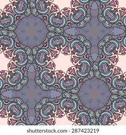 Seamless pattern ethnic style. Vintage decorative texture. Indian, arabic motive.