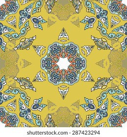 Seamless pattern ethnic style. Vintage decorative texture. Indian, arabic motive.