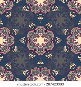 Seamless pattern ethnic style. Vintage decorative texture. Indian, arabic motive.
