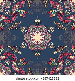 Seamless pattern ethnic style. Vintage decorative texture. Indian, arabic motive.