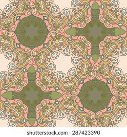 Seamless pattern ethnic style. Vintage decorative texture. Indian, arabic motive.