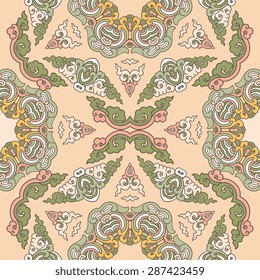 Seamless pattern ethnic style. Vintage decorative texture. Indian, arabic motive.