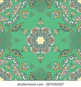 Seamless pattern ethnic style. Vintage decorative texture. Indian, arabic motive.