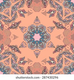 Seamless pattern ethnic style. Vintage decorative texture. Indian, arabic motive.