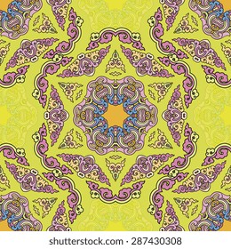 Seamless pattern ethnic style. Vintage decorative texture. Indian, arabic motive.