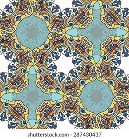 Seamless pattern ethnic style. Vintage decorative texture. Indian, arabic motive.