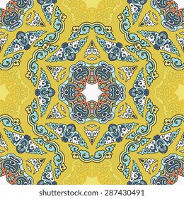 Seamless pattern ethnic style. Vintage decorative texture. Indian, arabic motive.