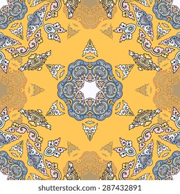 Seamless pattern ethnic style. Vintage decorative texture. Indian, arabic motive.