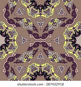 Seamless pattern ethnic style. Vintage decorative texture. Indian, arabic motive.