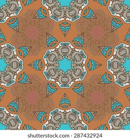 Seamless pattern ethnic style. Vintage decorative texture. Indian, arabic motive.