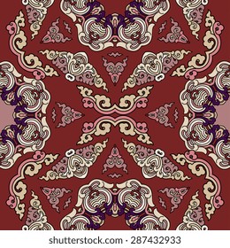 Seamless pattern ethnic style. Vintage decorative texture. Indian, arabic motive.