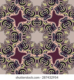 Seamless pattern ethnic style. Vintage decorative texture. Indian, arabic motive.