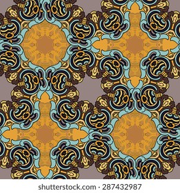 Seamless pattern ethnic style. Vintage decorative texture. Indian, arabic motive.