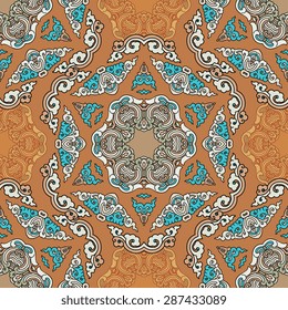 Seamless pattern ethnic style. Vintage decorative texture. Indian, arabic motive.