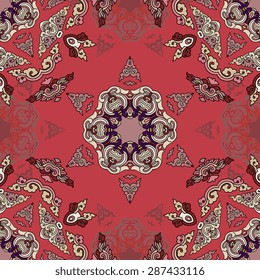 Seamless pattern ethnic style. Vintage decorative texture. Indian, arabic motive.