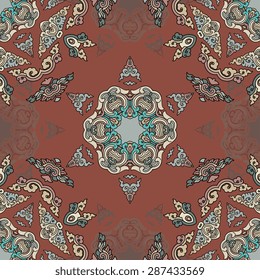 Seamless pattern ethnic style. Vintage decorative texture. Indian, arabic motive.