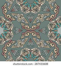 Seamless pattern ethnic style. Vintage decorative texture. Indian, arabic motive.