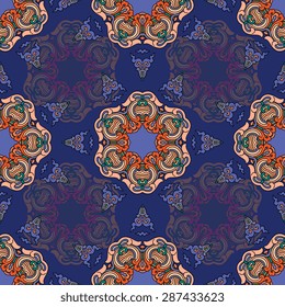 Seamless pattern ethnic style. Vintage decorative texture. Indian, arabic motive.