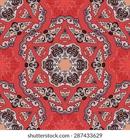 Seamless pattern ethnic style. Vintage decorative texture. Indian, arabic motive.