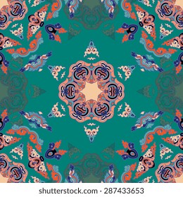 Seamless pattern ethnic style. Vintage decorative texture. Indian, arabic motive.