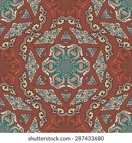Seamless pattern ethnic style. Vintage decorative texture. Indian, arabic motive.