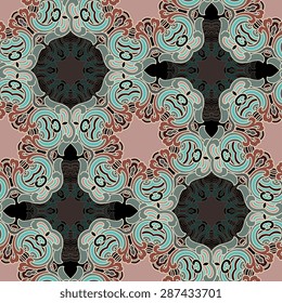Seamless pattern ethnic style. Vintage decorative texture. Indian, arabic motive.