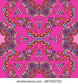 Seamless pattern ethnic style. Vintage decorative texture. Indian, arabic motive.