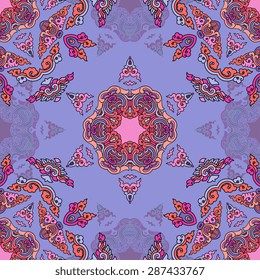 Seamless pattern ethnic style. Vintage decorative texture. Indian, arabic motive.