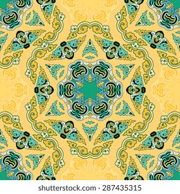 Seamless pattern ethnic style. Vintage decorative texture. Indian, arabic motive.
