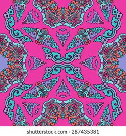 Seamless pattern ethnic style. Vintage decorative texture. Indian, arabic motive.
