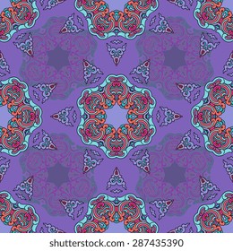 Seamless pattern ethnic style. Vintage decorative texture. Indian, arabic motive.