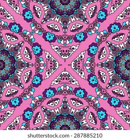 Seamless pattern ethnic style. Vintage decorative texture. Indian, arabic motive.